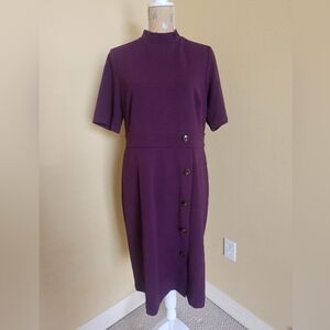 Shelby & Palmer Purple Dress 14 Career Button Detail